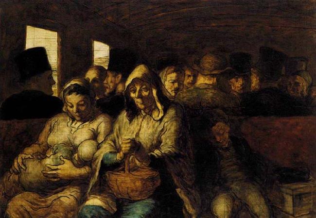 Honore  Daumier The Third-class Carriage oil painting picture